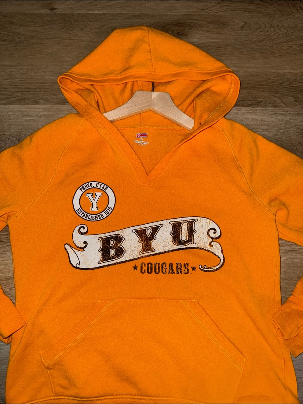 BYU Cougars Orange Yellow Hooded Sweatshirt
